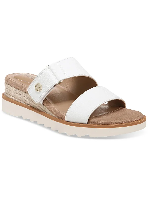 Fashionable Prints Bryerr Womens Faux Leather Adjustable Espadrilles