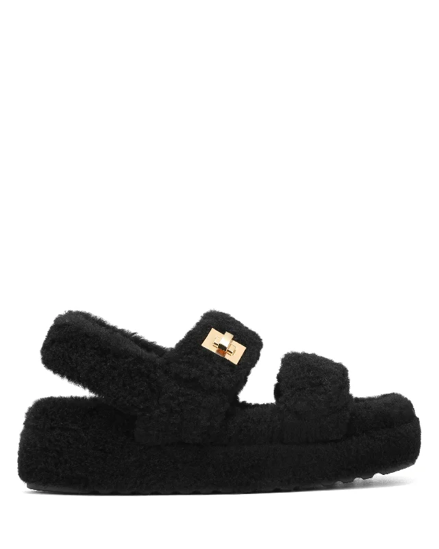 Classic Style Fluffy Black Fur