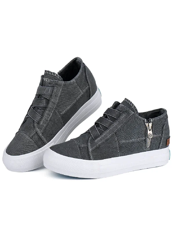 Personalized Wear JENN ARDOR Women Casual Slip On Canvas High-Top Platform With Zipper Sneaker