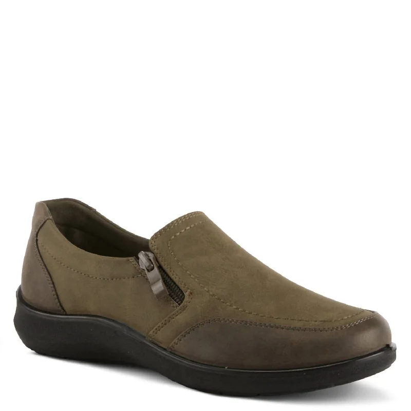Sweet Breath Women's Rockland Zip Sneaker In Olive