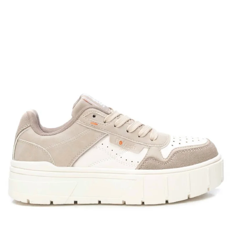 Fashion Selection Women's Double Rubber Sneakers In Beige