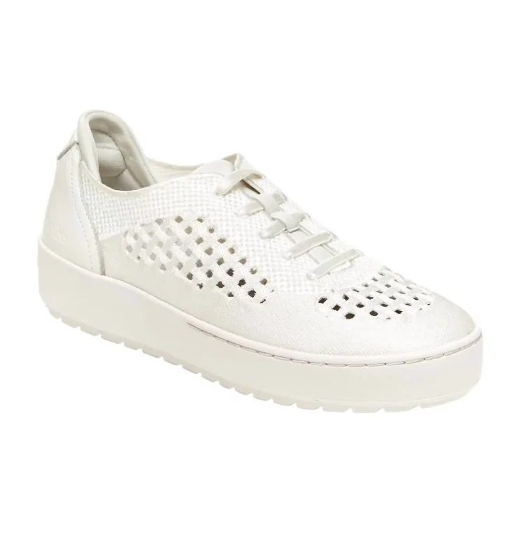 Celebrity Style Women's Lilac Sneaker In White Shimmer