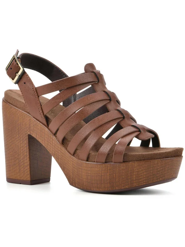 Printed Patterns Alliance Womens Faux Leather Ankle Strappy Sandals