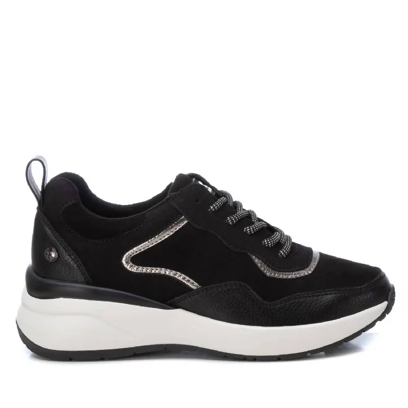 Youthful Vitality Women's Suede Metallic Sneakers In Black