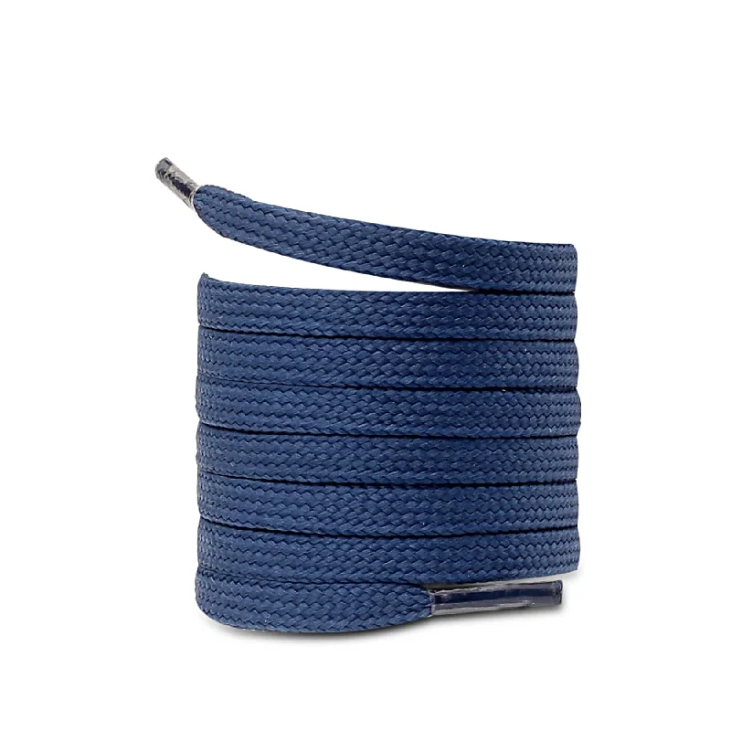 Classic Style Bacca Bucci Sneaker Shoe Laces | Flat | Black- Navy Blue
