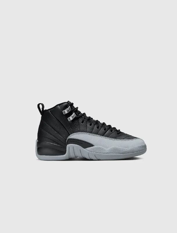 Must-have For Autumn And Winter AIR JORDAN 12 RETRO "BLACK/WOLF GREY" GS
