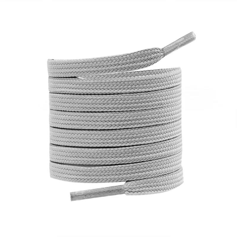 Exquisite Craftsmanship Bacca Bucci Sneaker Shoe Laces | Flat | Black-Light Grey
