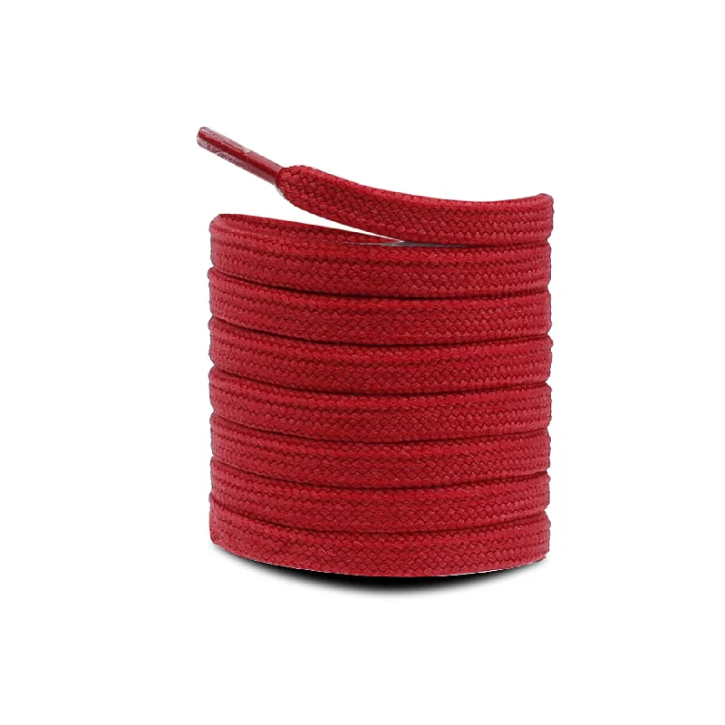 Classic Style Bacca Bucci Sneaker Shoe Laces | Flat | Black- Red