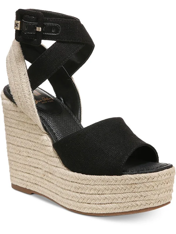 Fashion Design Vada Womens Canvas Wedge Platform Sandals
