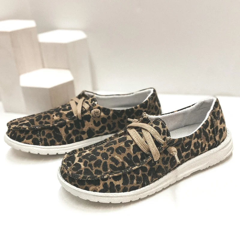 Fashion And Simplicity Very G | Have To Run Slip On Loafers with Laces in Leopard Print Fashion And Simplicity Very G | Have To Run Slip On Loafers with Laces in Leopard Print