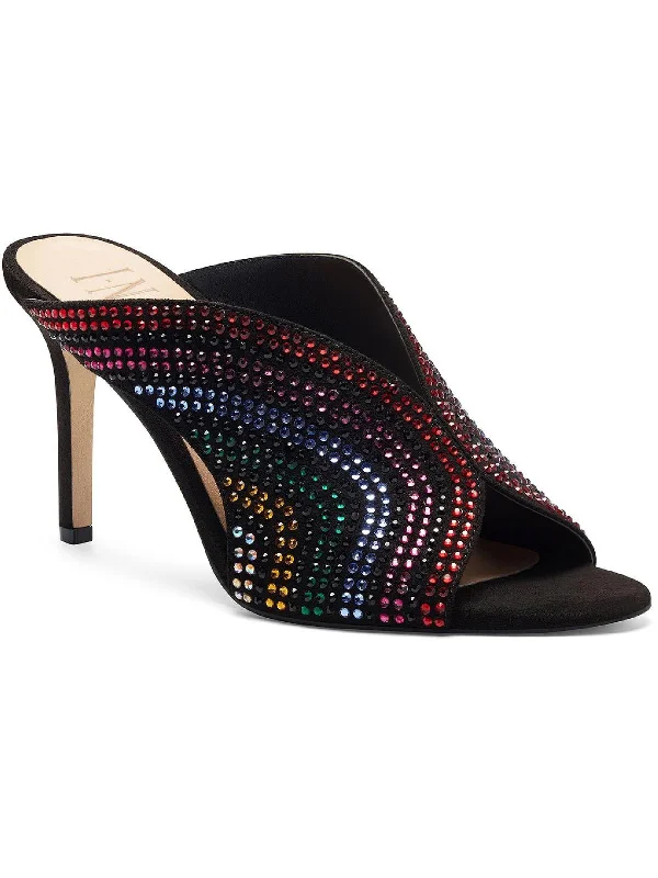 Editorial Design Womens Microsuede Slides Heels