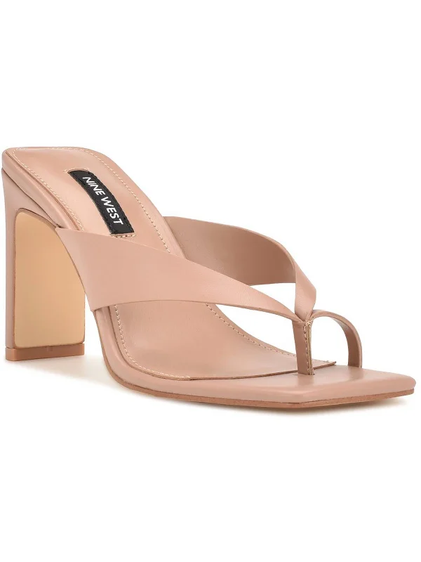 Elegant Design Durlife 3 Womens Faux Leather Square Toe Heels