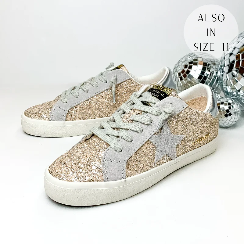 Exquisite Details Vintage Havana | Palmer Sneakers in Champagne Glitter
