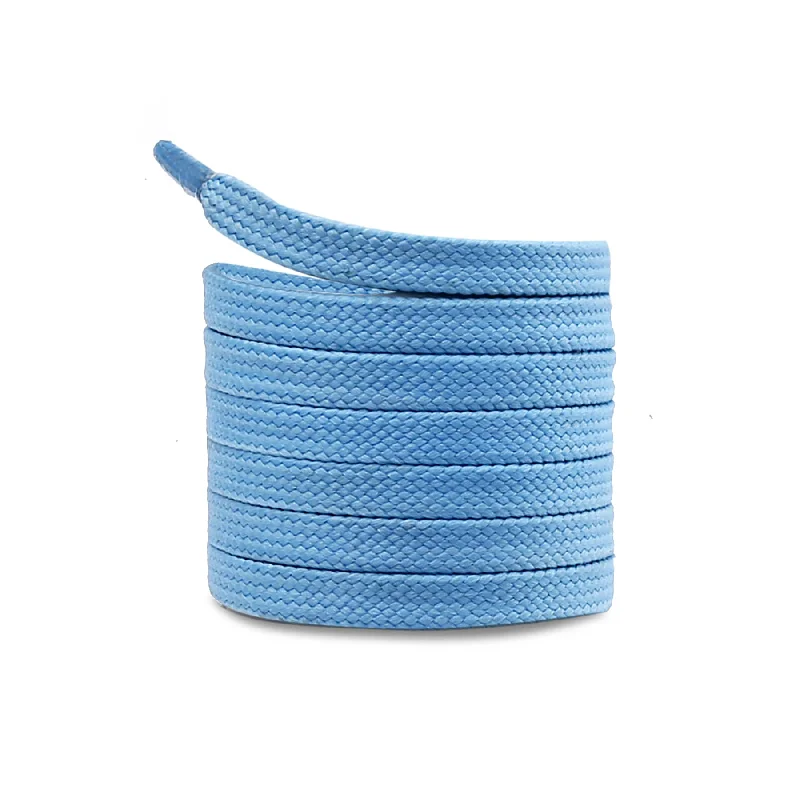Perfect Tailoring Bacca Bucci Sneaker Shoe Laces | Flat | Black-Sky Blue