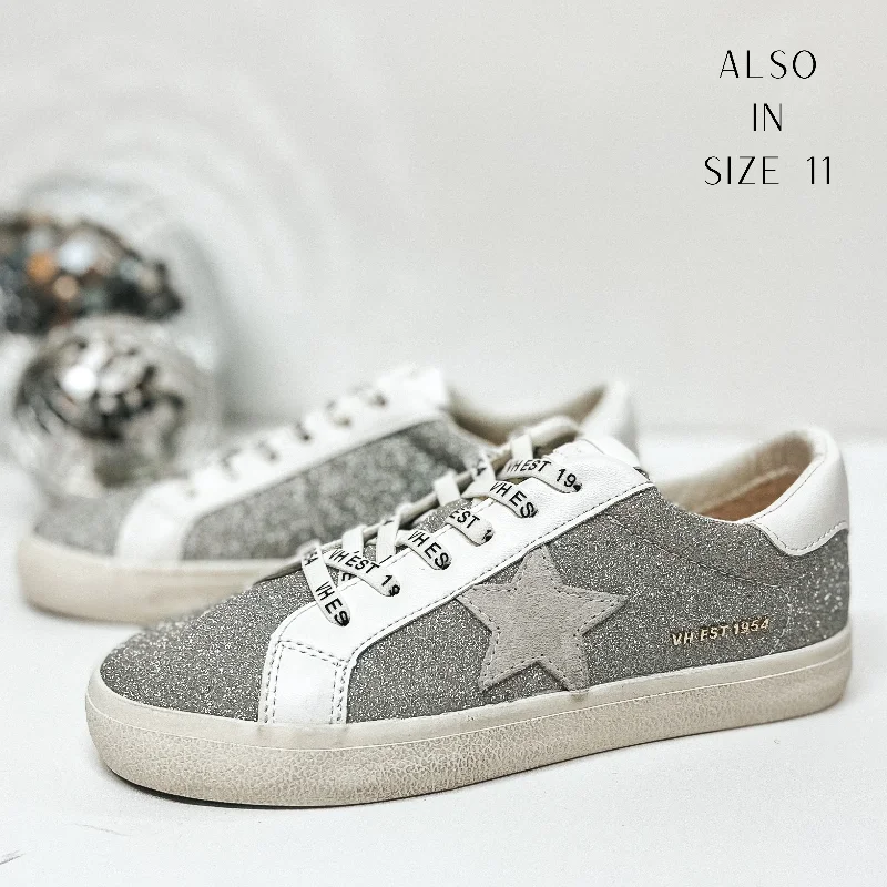 Luxury Fashion Vintage Havana | Sutton Glitter Sneakers in Silver
