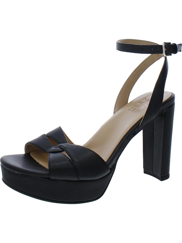 Floral Prints Nevena Womens Open Toe Ankle Strap Heels
