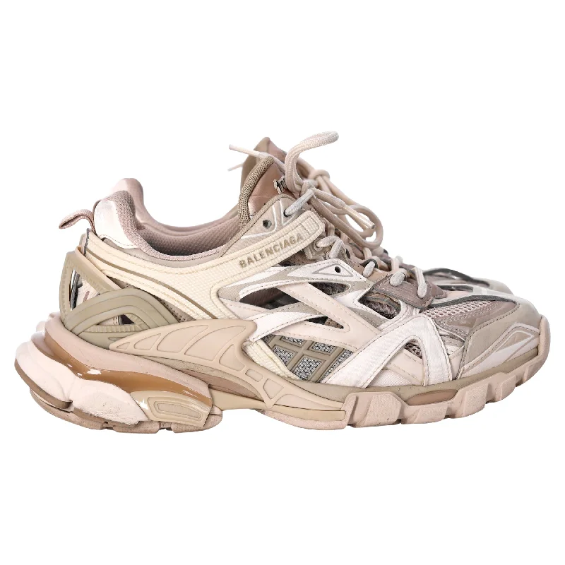 Urban Style Balenciaga Track.2 Sneakers in Beige Polyurethane