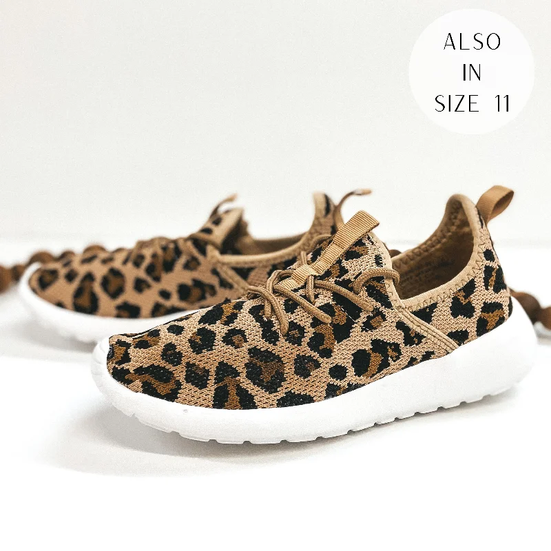 Lace Design Very G | Running After You Lace Up Knit Stretch Sneakers in Leopard Print Lace Design Very G | Running After You Lace Up Knit Stretch Sneakers in Leopard Print