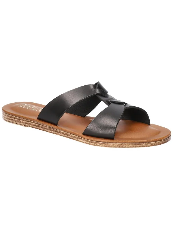 Goddess Style Dov-Italy Womens Leather Comfort Insole Slide Sandals