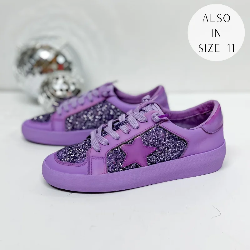 Sports Series Vintage Havana | Alexis Dip Dye Glitter Sneakers in Purple