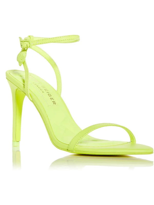 Fashion Design Shoreditch Womens Iridescent Ankle Strap Heels