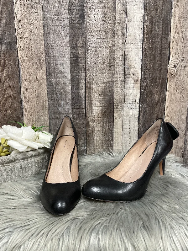 Luxury Style Black Shoes Heels Stiletto Lands End, Size 9.5