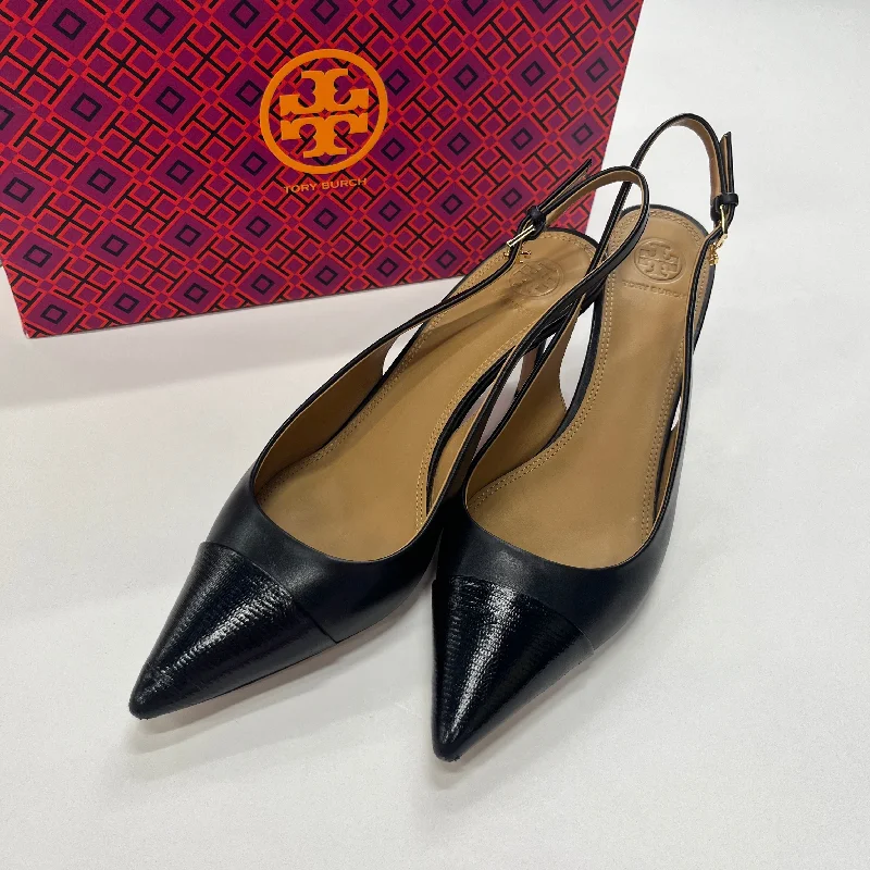 Elegant Design Black Shoes Heels D Orsay Tory Burch, Size 9