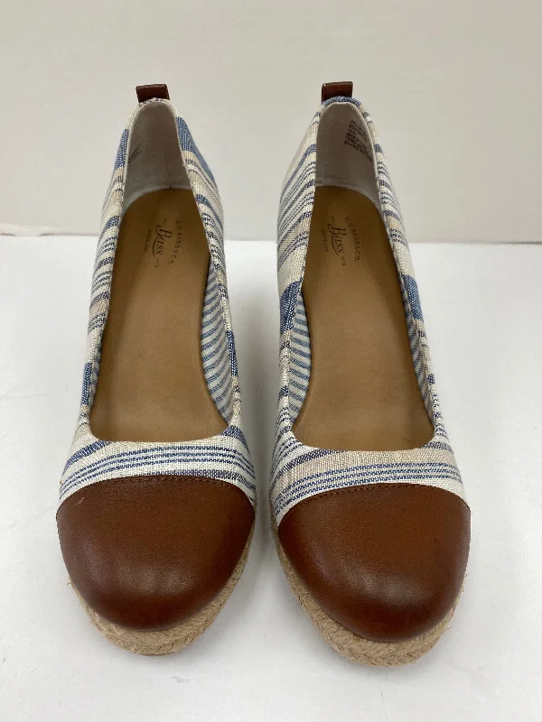 High-end Sense Blue Shoes Heels Block Bass, Size 7