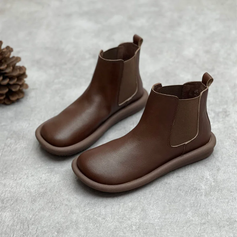 Cute Design Womens Chelsea Handmade Soft Leather Comfortable Boots