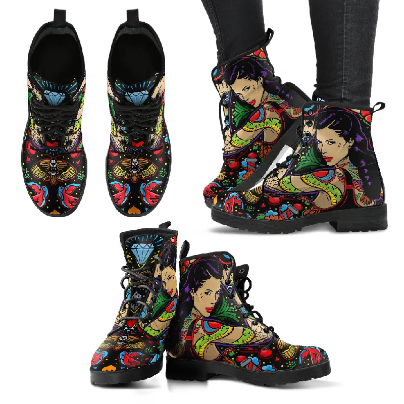 Unique Fashion TRAD PIN UP TATTOO BOOTS - FREE SHIPPING WORLDWIDE
