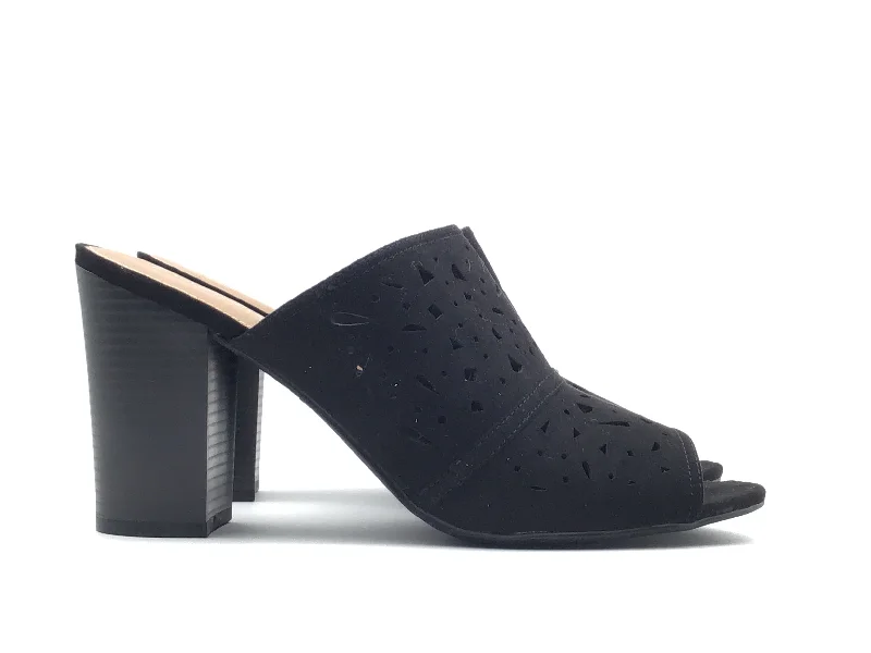 Luxury Customization Black Shoes Heels Block American Eagle Shoes, Size 12