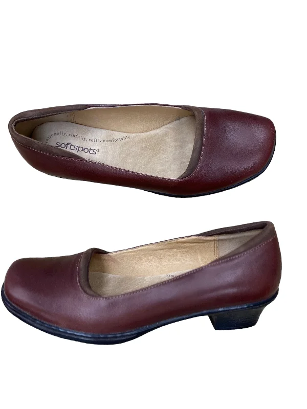 Editorial Design Brown Shoes Heels Block Softspots, Size 9