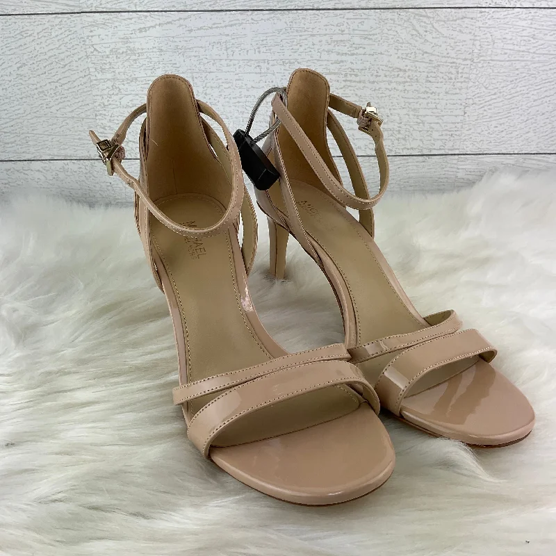 Personalized Design Tan Shoes Heels Stiletto Michael Kors, Size 6.5