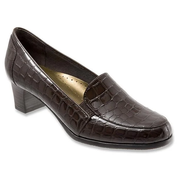 Personalized Design Trotters Gloria Dark Brown Croc (Women's)