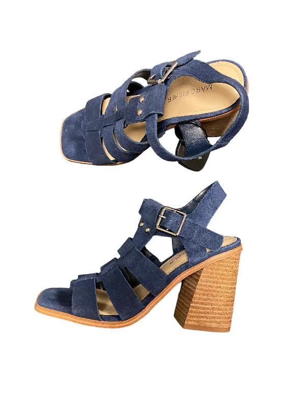 Celebrity Picks Navy Shoes Heels Block Marc Fisher, Size 5.5