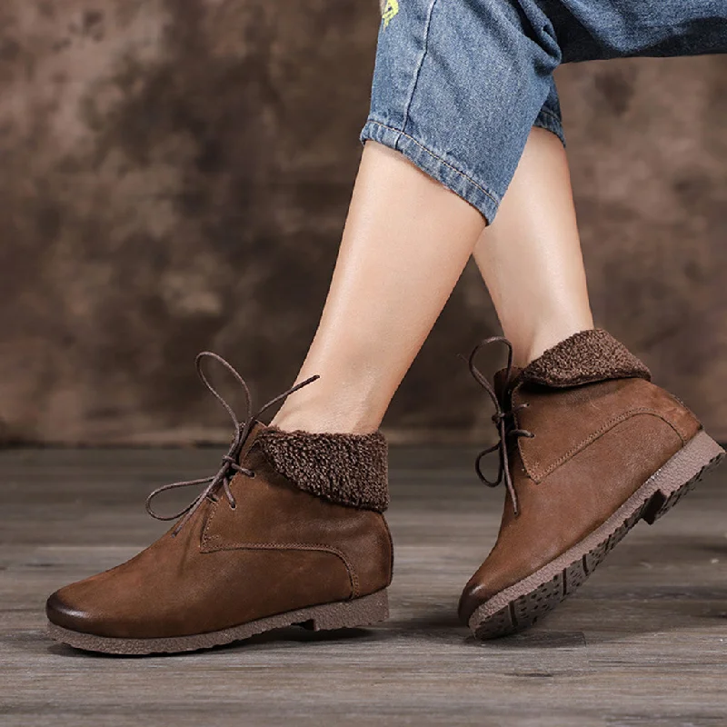 Unique Prints Autumn Winter Leather Velvet Strap Soft Bottom Cotton Women's Shoes