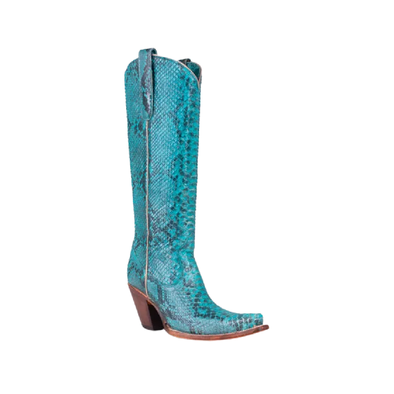 Comfortable Wear Corral Women's Python Tall Top Turquoise Boots