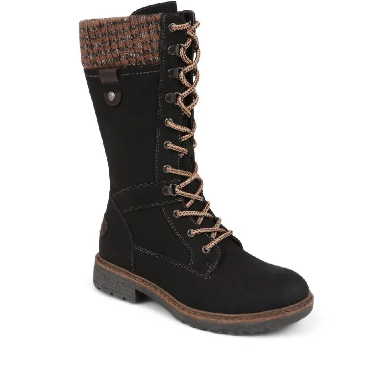Multifunctional Style Lace-Up Calf Boots - BRK38009 / 324 531