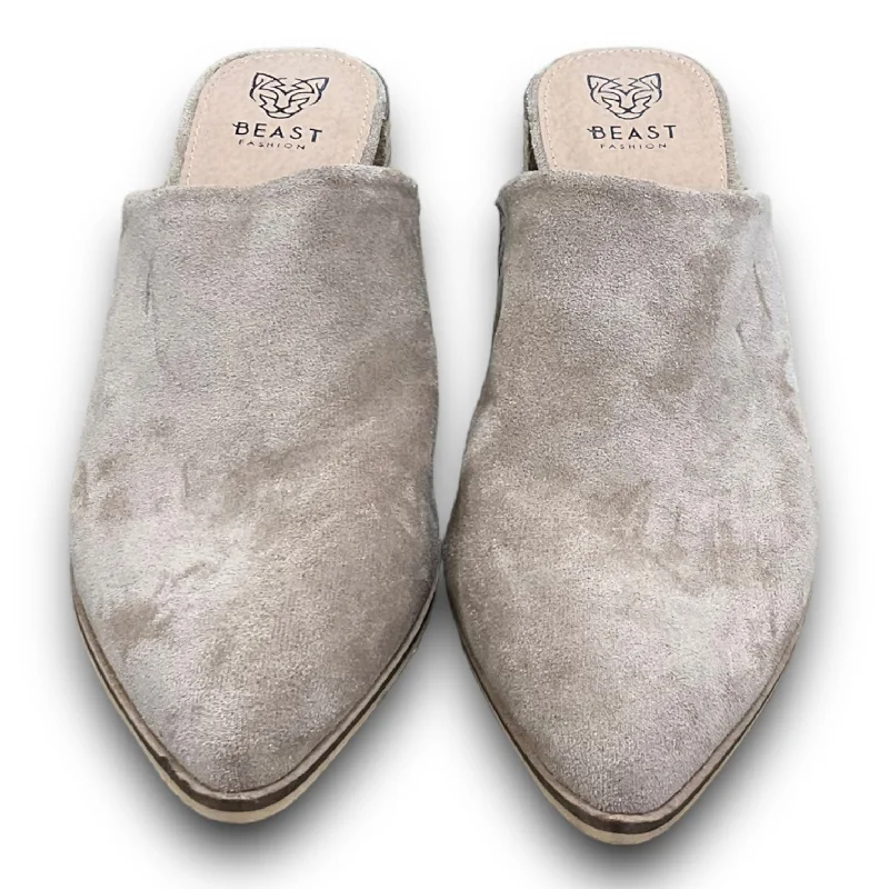 Leisure Sports Taupe Shoes Heels Block Cmc, Size 10