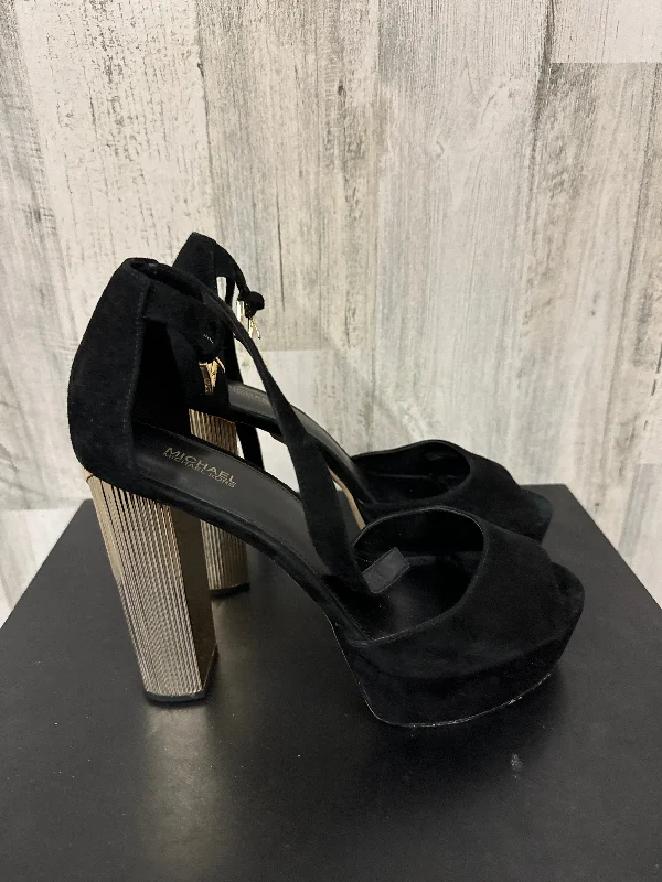 Multifunctional Style Black Shoes Heels Block Michael Kors, Size 10