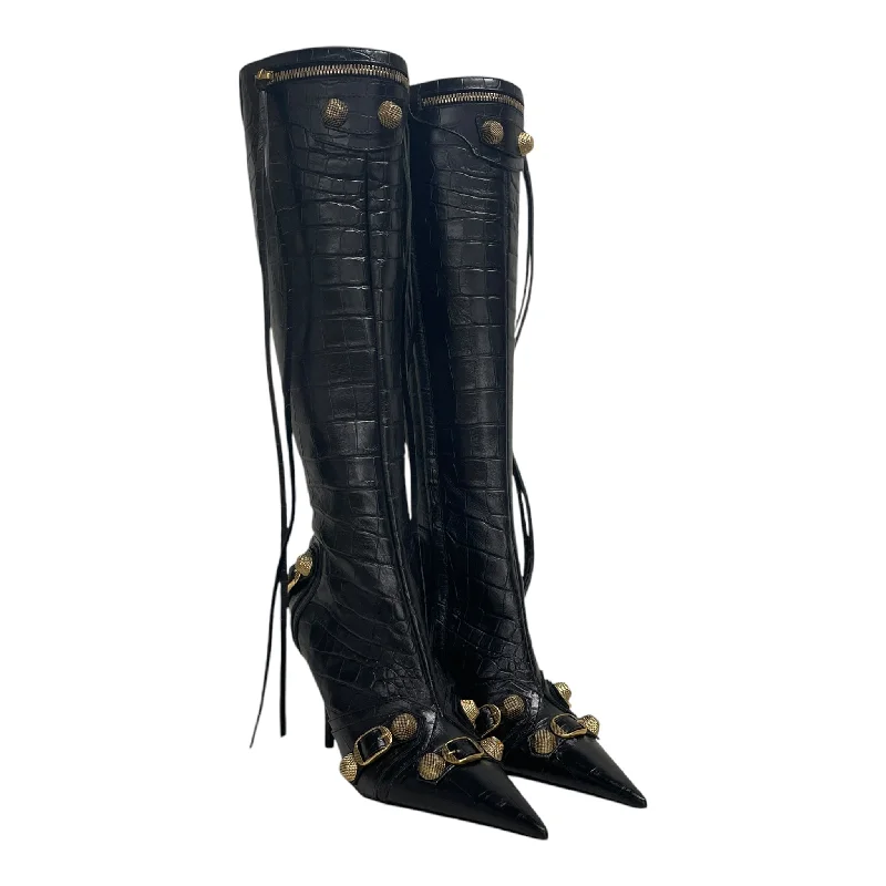 Youthful Style BALENCIAGA/Heels/EU 35/Leather/BLK/cagole boots