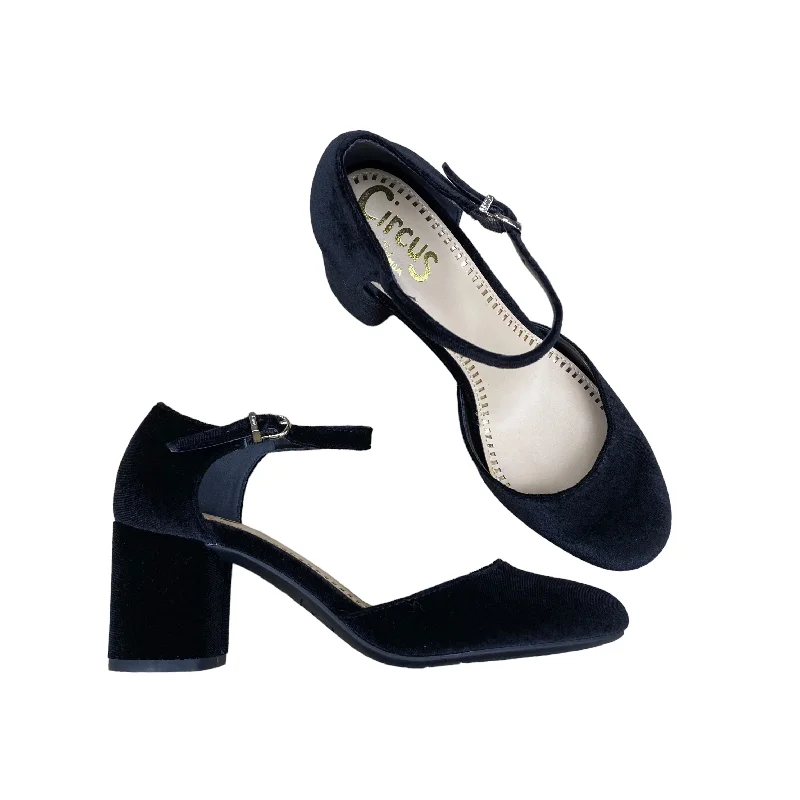 Retro Prints Black Shoes Heels Block Sam Edelman, Size 7