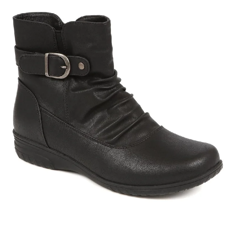 Romantic Data Buckle Detail Ankle Boots  - WBINS38049 / 324 228