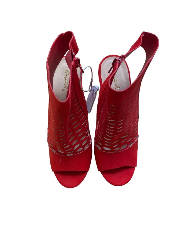 Fashion Expert Red Shoes Heels Stiletto Qupid, Size 9