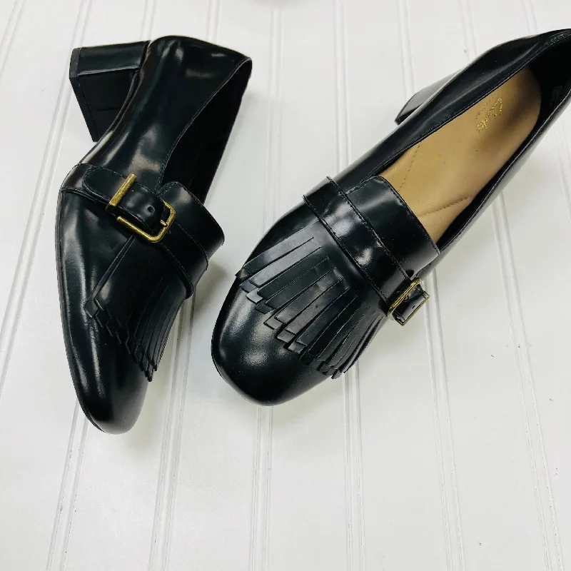 High-end Sense Black Shoes Heels Block Clarks, Size 8.5
