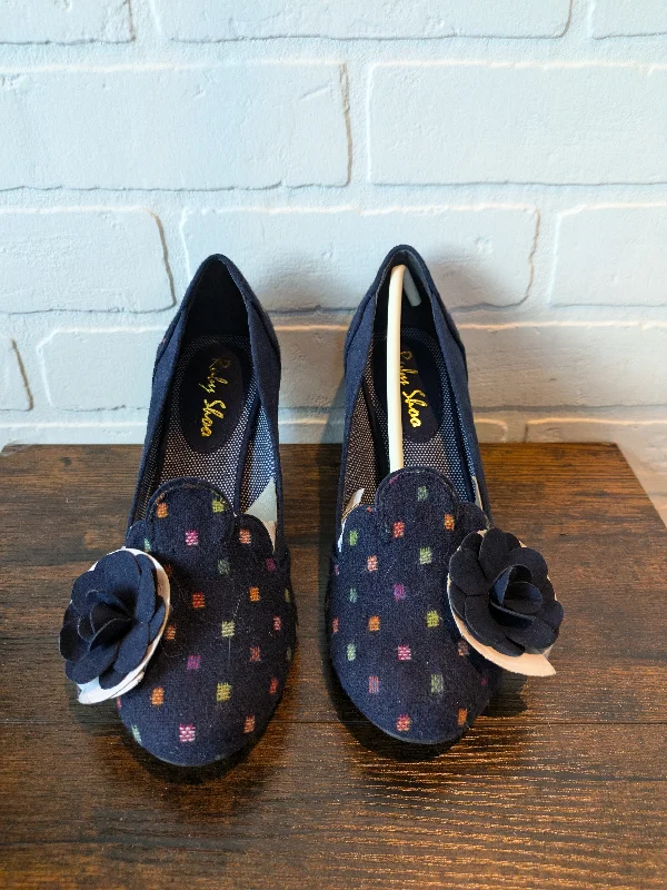 Fresh And Elegant Navy Shoes Heels Block Cmc, Size 6