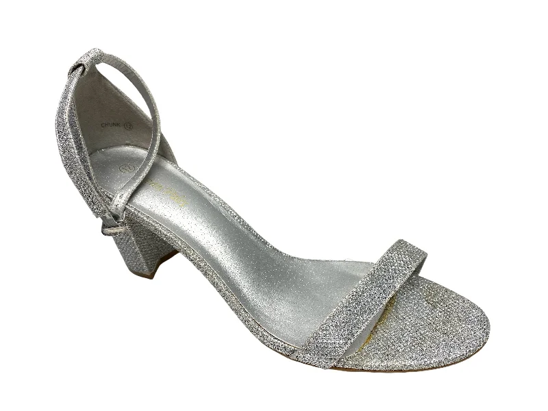 Goddess Style Silver Shoes Heels Block Clothes Mentor, Size 12