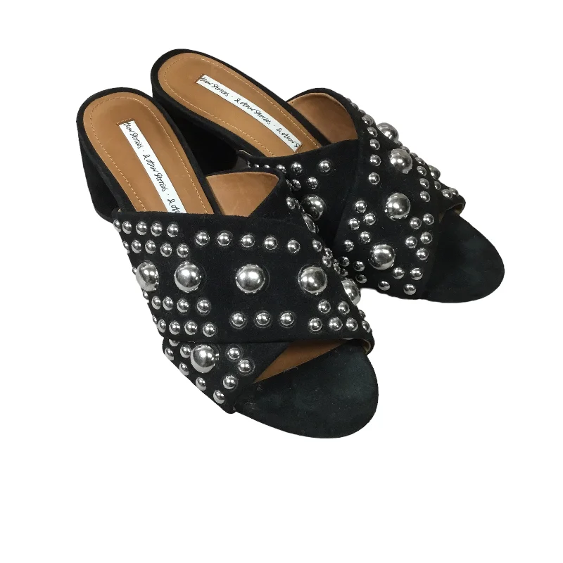 Fashionable In The Times Black Shoes Heels Block Cmb, Size 7