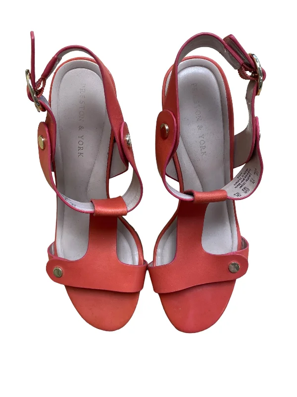 Sweet Breath Pink Shoes Heels Block Preston And New York, Size 8.5
