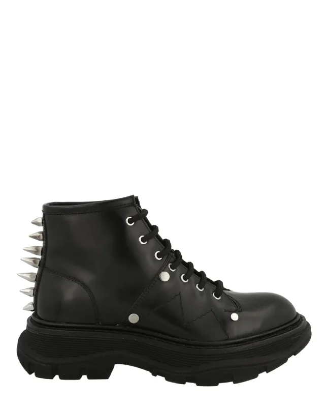 Editorial Design Leather Ankle Combat Boots